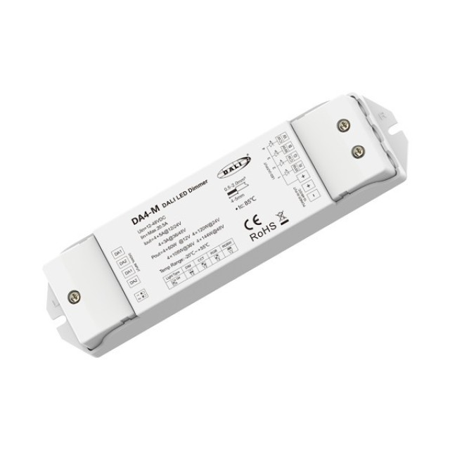 DIMMER DALI LED \'\'DA4-M\'\' 4 ΚΑΝΑΛΙΑ 12-24VDC/4CH*5A 36-48VDC/4CH*3A