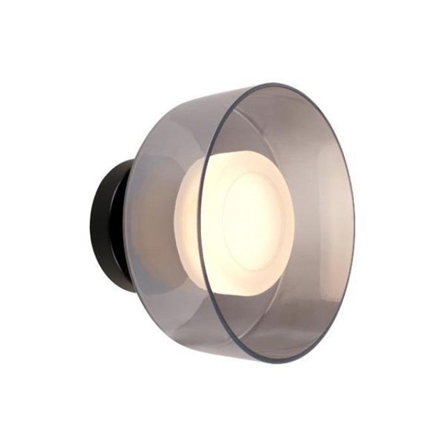 ΑΠΛΙΚΑ ΤΟΙΧΟΥ METAΛΛO-ΓΥΑΛΙ LED 8W 624Lm 3000K 200Χ200mm ΜΑΥΡΟ-ΓΡΑΦΙΤΗΣ ARTE ILLUMINA NIMBUS