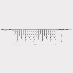 ΒΡΟΧΗ, 144 LED 5mm ΜΕ ΚΑΛΥΜΜΑ, 230V, 3 ΕΠΕΚΤΑΣΕΙΣ ΕΩΣ 8 ΣΕΤ, ΠΡΑΣΙΝΟ ΚΑΟΥΤΣΟΥΚ ΚΑΛΩΔΙΟ, ΘΕΡΜΟ ΛΕΥΚΟ LED (H60 x W300cm, 5/7/5/7), ΠΡΟΕΚΤΑΣΗ ΠΑΡΟΧΗΣ 1.5m, ΙΡ65
