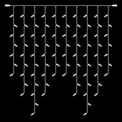 ΒΡΟΧΗ, DIY, 86 LED 5mm ΜΕ ΚΑΛΥΜΜΑ, 230V, 2 ΕΠΕΚΤΑΣΕΙΣ, ΛΕΥΚΟ ΚΑΟΥΤΣΟΥΚ ΚΑΛΩΔΙΟ, ΘΕΡΜΟ ΛΕΥΚΟ LED ΑΝΑ 10cm (H110 x W100cm, 7/9/11/9/7), ΙΡ65 (ΧΩΡΙΣ ΠΑΡΟΧΗ)
