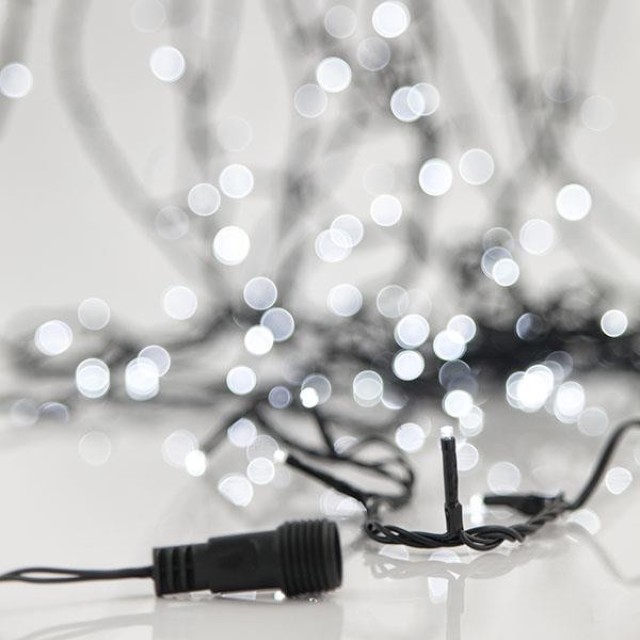 ΣΕΙΡΑ, 180 LED 3mm, 2 ΕΠΕΚΤΑΣΕΙΣ ΕΩΣ 6 ΣΕΤ, ΠΡΑΣΙΝΟ PVC ΚΑΛΩΔΙΟ, ΛΕΥΚΟ LED ANA 7.5cm, ΙΡ44 (ΧΩΡΙΣ ΜΕΤΑΣΧΗΜΑΤΙΣΤΗ, XΩΡΙΣ ΠΡΟΕΚΤΑΣΗ ΠΑΡΟΧΗΣ)