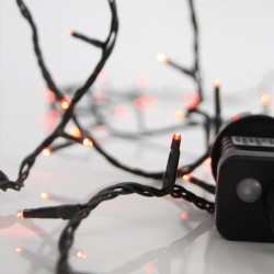 ΣΕΙΡΑ, 100 LED 3mm, 31V ΜΕΤΑΣΧΗΜΑΤΙΣΤΗ, 8 ΠΡΟΓΡΑΜΜΑΤΑ & ΜΝΗΜΗ, ΠΡΑΣΙΝΟ PVC ΚΑΛΩΔΙΟ, ΚΟΚΚΙΝΟ LED ΑΝΑ 5cm, ΠΡΟΕΚΤΑΣΗ ΠΑΡΟΧΗΣ 3m, ΙΡ44