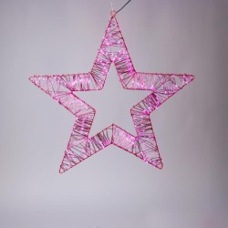 ΑΣΤΕΡΙ ΦΩΤΙΖΟΜΕΝΟ 45cm, 260 ΜΙΝΙ LED, 4,5V ΜΕΤΑΣΧΗΜΑΤΙΣΤΗ, ΡΟΖ ΜΕΤΑΛΛΙΚΟΣ ΣΚΕΛΕΤΟΣ, ΡΟΖ ΧΑΛΚΙΝΟ ΚΑΛΩΔΙΟ, ΡΟΖ ΜΙΝΙ LED, ΠΡΟΕΚΤΑΣΗ ΠΑΡΟΧΗΣ 5m, IP44