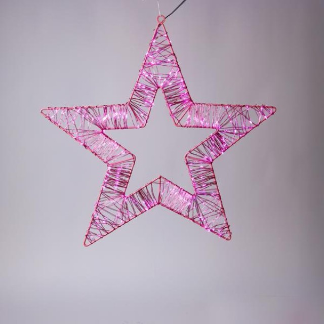 ΑΣΤΕΡΙ ΦΩΤΙΖΟΜΕΝΟ 45cm, 260 ΜΙΝΙ LED, 4,5V ΜΕΤΑΣΧΗΜΑΤΙΣΤΗ, ΡΟΖ ΜΕΤΑΛΛΙΚΟΣ ΣΚΕΛΕΤΟΣ, ΡΟΖ ΧΑΛΚΙΝΟ ΚΑΛΩΔΙΟ, ΡΟΖ ΜΙΝΙ LED, ΠΡΟΕΚΤΑΣΗ ΠΑΡΟΧΗΣ 5m, IP44