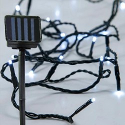 ΣΕΙΡΑ, 96 LED 5mm, HΛΙΑΚΟ ΣΥΛΛΕΚΤΗ ΜΕ ΑΙΣΘΗΤΗΡΑ ΦΩΤΟΣ, ΣΤΑΘΕΡΟ/FLASH ΠΡΟΓΡΑΜΜΑ, ΠΡΑΣΙΝΟ PVC ΚΑΛΩΔΙΟ, ΛΕΥΚΟ LED, ΑΝΑ 10cm, ΠΡΟΕΚΤΑΣΗ ΠΑΡΟΧΗΣ 1m, IP44