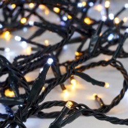 ΣΕΙΡΑ, 200 LED 3mm, 31V ΜΕΤΑΣΧΗΜΑΤΙΣΤΗ, 4 ΕΠΕΚΤΑΣΕΙΣ ΕΩΣ 3 ΣΕΤ, ΠΡΑΣΙΝΟ PVC ΚΑΛΩΔΙΟ, ΛΕΥΚΟ & ΘΕΡΜΟ ΛΕΥΚΟ LED (ΕΝΑΛΛΑΞ) ANA 5cm, ΠΡΟΕΚΤΑΣΗ ΠΑΡΟΧΗΣ 3m, ΙΡ44