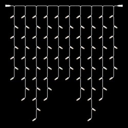 ΒΡΟΧΗ, DIY, 86 LED 5mm ΜΕ ΚΑΛΥΜΜΑ, 230V, 2 ΕΠΕΚΤΑΣΕΙΣ, ΛΕΥΚΟ ΚΑΟΥΤΣΟΥΚ ΚΑΛΩΔΙΟ, ΘΕΡΜΟ ΛΕΥΚΟ LED ΑΝΑ 10cm (H110 x W100cm, 7/9/11/9/7), ΙΡ65 (ΧΩΡΙΣ ΠΑΡΟΧΗ)