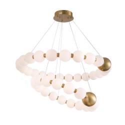 ΦΩΤΙΣΤΙΚΟ ΚΡΕΜΑΣΤΟ ΜΕΤΑΛΛΟ LED 40W 2730Lm 3000K Φ720mm ΜΠΡΟΝΖΕ-ΛΕΥΚΟ ARTE ILLUMINA TREA