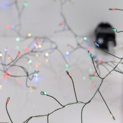 CLUSTER 12m, 960 MINI LED, ΜΕΤΑΣΧΗΜΑΤΙΣΤΗ, 8 ΠΡΟΓΡΑΜΜΑΤΑ & ΜΝΗΜΗ, ΠΡΑΣΙΝΟ ΧΑΛΚΙΝΟ ΚΑΛΩΔΙΟ, ΧΡΩΜΑΤΙΣΤΟ LED, ΠΡΟΕΚΤΑΣΗ ΠΑΡΟΧΗΣ 3m, IP44