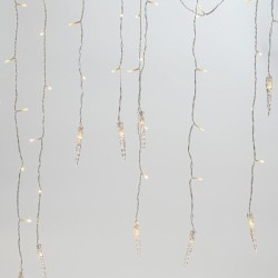 ΒΡΟΧΗ, 96 LED 5mm, 16 ΣΤΑΛΑΚΤΙΤΕΣ 9.5cm, 31V ΜΕΤΑΣΧΗΜΑΤΙΣΤΗΣ, 8 ΠΡΟΓΡΑΜΜΑΤΑ & ΜΝΗΜΗ, 4 ΕΠΕΚΤΑΣΕΙΣ ΕΩΣ 3 ΣΕΤ, ΔΙΑΦΑΝΟ PVC ΚΑΛΩΔΙΟ, ΘΕΡΜΟ ΛΕΥΚΟ LED (H80 x W300cm, 6/7/5), ΠΡΟΕΚΤΑΣΗ ΠΑΡΟΧΗΣ 3m, IP44