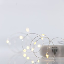 ΣΕΙΡΑ, 12 MINI LED, ΜΠΑΤΑΡΙΑΣ 2xCR2032, ΑΣΗΜΙ ΧΑΛΚΙΝΟ ΚΑΛΩΔΙΟ, ΘΕΡΜΟ ΛΕΥΚΟ LED ANA 10cm, IP20