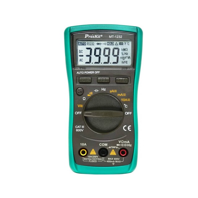 ΠΟΛΥΜΕΤΡΟ ΨΗΦΙΑΚΟ ΠΛΗΡΕΣ + TRUE RMS + ΘΕΡΜΟΚΡΑΣΙΑ + AUTORANGE MT-1232 S/PRO\'SKIT