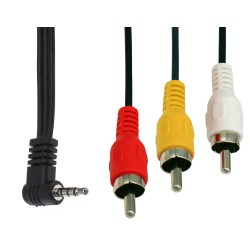 ΚΑΛΩΔΙΟ ΗΧΟΥ 3.5mm 4C ΑΡΣΕΝΙΚΟ ΓΩΝΙΑΚΟ ΣΕ 3 RCA ΑΡΣΕΝΙΚΑ 1.5m J1902-006 VIC BAG OWI