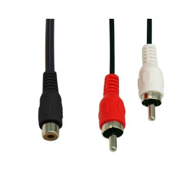 ΚΑΛΩΔΙΟ ΗΧΟΥ 1 RCA ΘΗΛΥΚΟ ΣΕ 2 RCA ΑΡΣΕΝΙΚΑ 0.25m OD2.8 RC037A BAG OWI