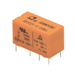 RELAY SUBMINIATURE 2P 5V DC 1A DSY2Y-S-205L G/SAN