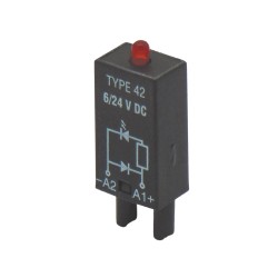 LED MODULE ΚΟΚΚΙΝΟ 6-24VDC ΜΕ ΔΙΟΔΟ (A1+A2-) ΒΑΣΗΣ RELAY ES15/35/50 TYPE 42 ERSCE