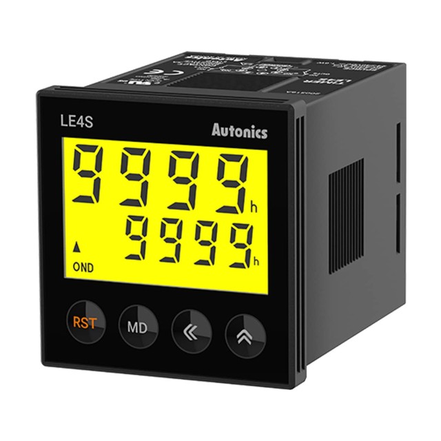 ΧΡΟΝΙΚΟ RELAY ΠΙΝΑΚΟΣ 8P ΨΗΦΙΑΚΟ LCD 10 ΛΕΙΤΟΥΡΓΙΩΝ 1C/O POWER ON 48X48 24-240VAC/DC LE4S AUTONICS