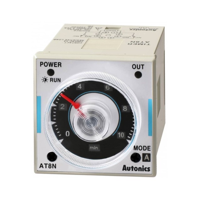 ΧΡΟΝΙΚΟ RELAY ΠΙΝΑΚΟΣ 8P 6 ΛΕΙΤΟΥΡΓΙΩΝ 2C/O 48X48 12VDC AT8N-1 AUTONICS