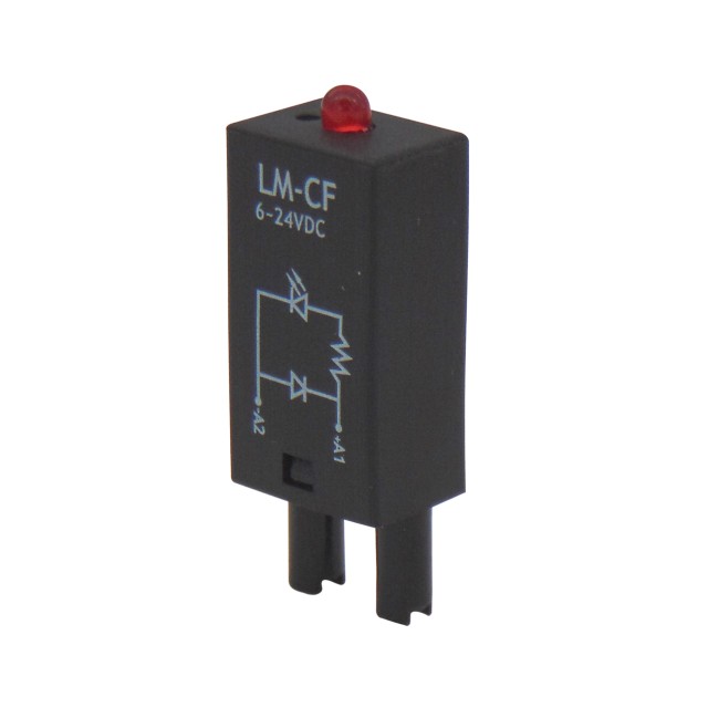 LED MODULE ΚΟΚΚΙΝΟ 6-24VDC ΜΕ ΔΙΟΔΟ (A1+A2-) ΒΑΣΗΣ RELAY ES15/35/50, CSR, CST LM-CF CYO