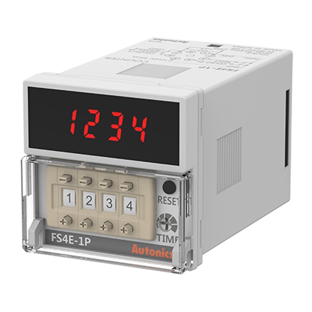 ΧΡΟΝΙΚΟ RELAY ΠΙΝΑΚΟΣ 8P ΨΗΦΙΑΚΟ LCD SIGNAL PNP/NPN 1C/O 48X48 100-240VAC FS4E-1P4 AUTONICS