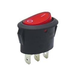 ΔΙΑΚΟΠΤΗΣ ROCKER MINI ΟΒΑΛ 3P ΜΕ ΛΥΧΝΙΑ ON-OFF 10A/250V ΚΟΚΚΙΝΟΣ RK2-37 1Χ1Ν Β/R "0-" SOKEN