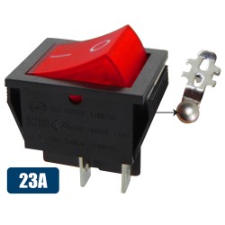 ΔΙΑΚΟΠΤΗΣ ROCKER ΜΕΓΑΛΟΣ 4P ΜΕ ΛΥΧΝΙΑ ΟΝ-OFF 23A/250V ΚΟΚΚΙΝΟΣ RK1-01F 2X1N B/R "0-" SOKEN
