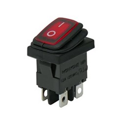 ΔΙΑΚΟΠΤΗΣ ROCKER MINI 4P ΜΕ ΛΥΧΝΙΑ ON-OFF 10A/250V IP65 ΚΟΚΚΙΝΟΣ WR6210 HNO