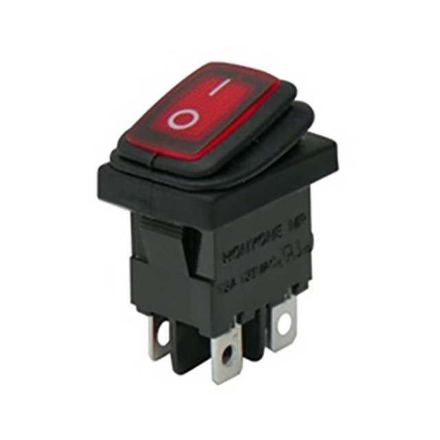 ΔΙΑΚΟΠΤΗΣ ROCKER MINI 4P ΜΕ ΛΥΧΝΙΑ ON-OFF 10A/250V IP65 ΚΟΚΚΙΝΟΣ WR6210 HNO