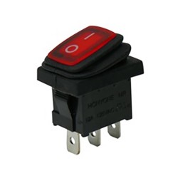 ΔΙΑΚΟΠΤΗΣ ROCKER MINI 3P ΜΕ ΛΥΧΝΙΑ ON-OFF 10A/250V IP65 ΚΟΚΚΙΝΟΣ WR1110 HNO