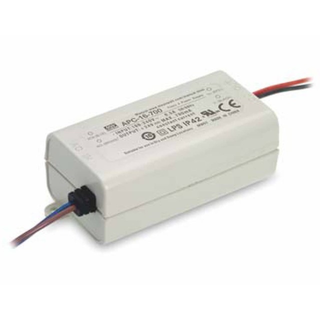 ΤΡΟΦΟΔΟΤΙΚΟ LED 16.8W/12-48V/350mA IP42 APC-16-350 MEAN WELL
