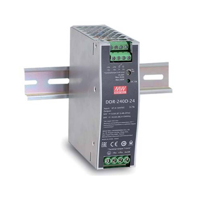 CONVERTER DC/DC ΡΑΓΑΣ 240W/16.8-33.6V/24V/10A DDR-240B-24 MEAN WELL