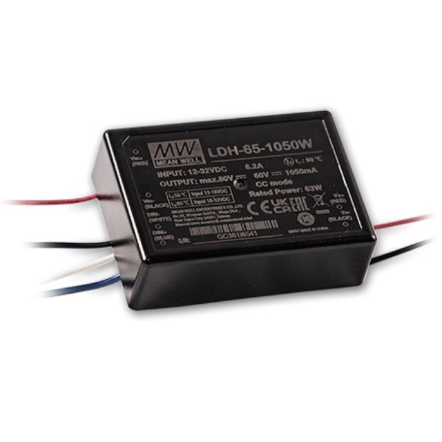 CONVERTER DC/DC LED 63W/9.5-32V/12.5-60V/1050mA PCB LDH-65-1050 MEAN WELL