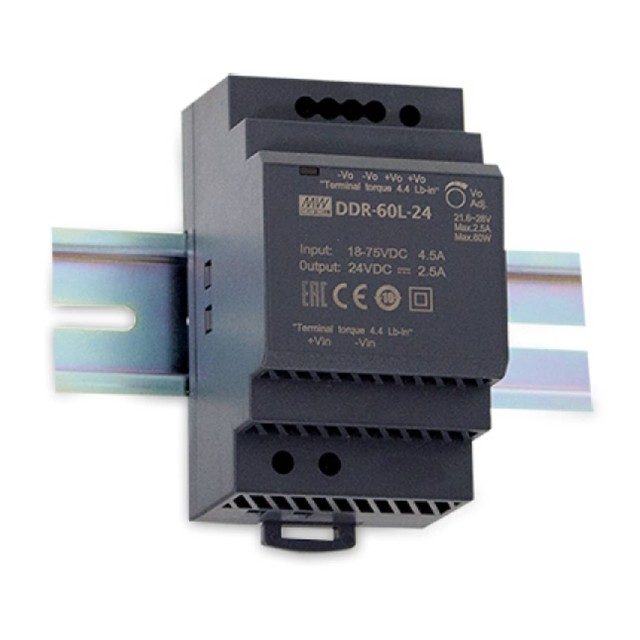 CONVERTER DC/DC ΡΑΓΑΣ 60W/18-75V/12V/5A DDR-60L-12 MEAN WELL
