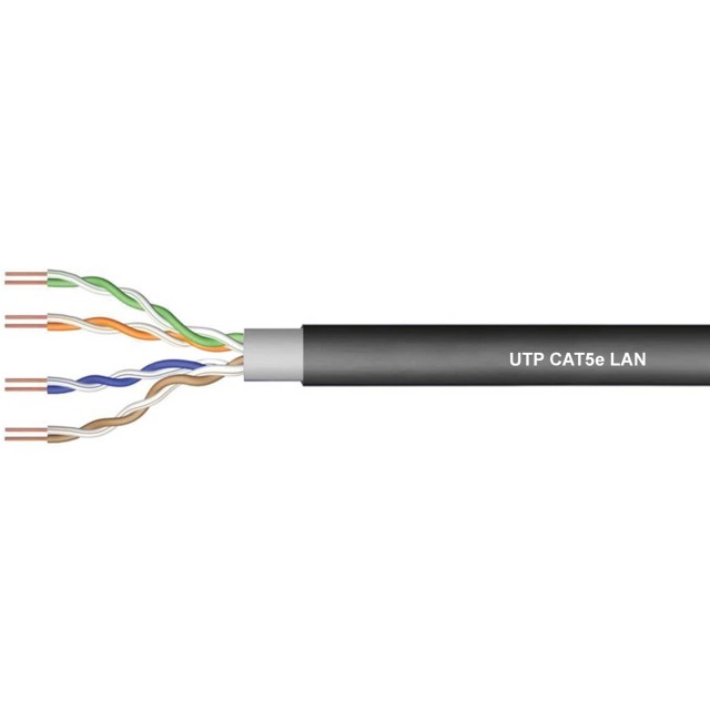 ΚΑΛΩΔΙΟ LAN CAT5e UTP 4P SOLID PET DATA ΜΑΥΡΟ 305m LSN