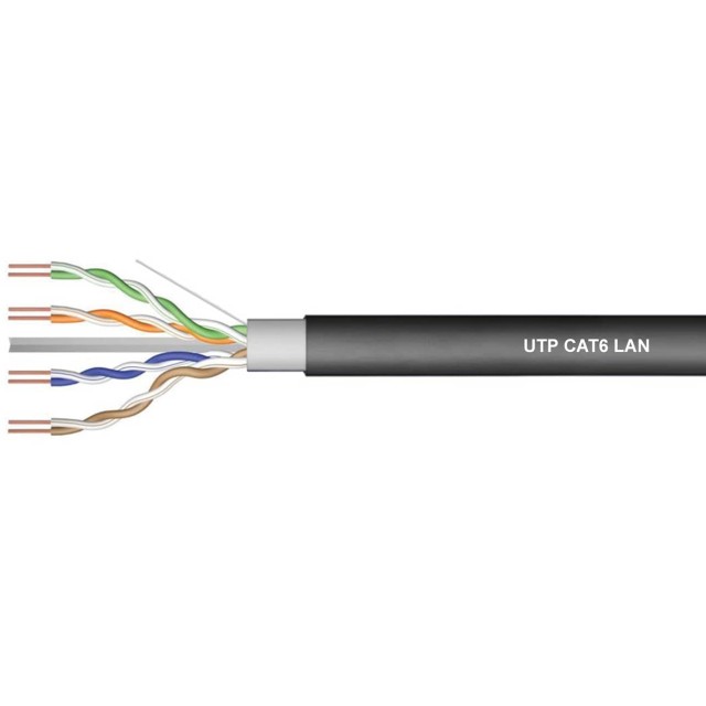 ΚΑΛΩΔΙΟ LAN CAT6 UTP 4P SOLID PET DATA ΜΑΥΡΟ 305m LSN