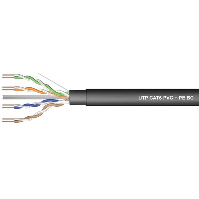 ΚΑΛΩΔΙΟ LAN CAT6 UTP 4P SOLID PET (PVC+PE) BC ΜΑΥΡΟ 305m Z-LINK