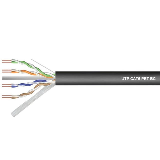 ΚΑΛΩΔΙΟ LAN CAT6 UTP 4P SOLID PET BC ΜΑΥΡΟ 305m Z-LINK