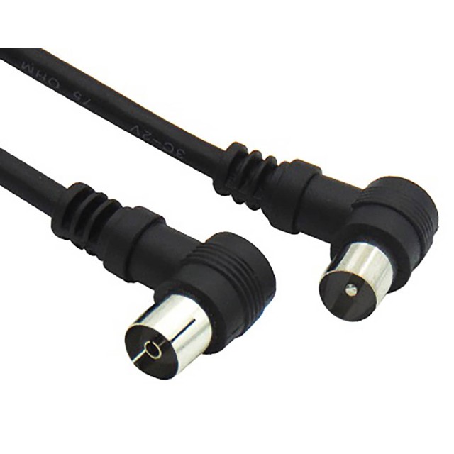 ΚΑΛΩΔΙΟ TV PAL M/F 5m ΓΩΝΙΑΚΟ ΜΑΥΡΟ COLOR BOX LANCOM