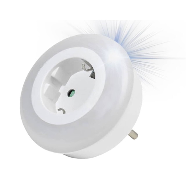 ADAPTOR ΣΟΥΚΟ ΣΕ 1 ΣΟΥΚΟ ΜΕ ΦΩΤΑΚΙ ΝΥΚΤΟΣ 3 LED SL34102 SFL