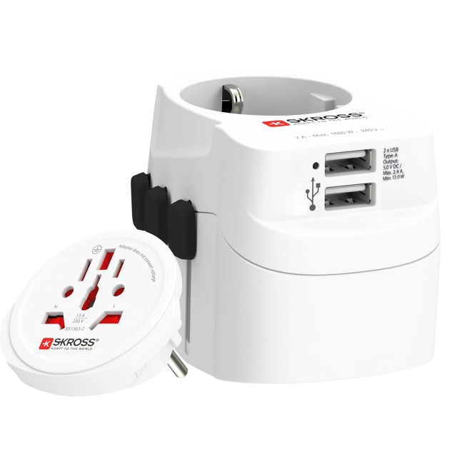 ADAPTOR UNIVERSAL ΣΕ UNIVERSAL ΠΤΥΣΣΟΜΕΝΟ ΑΠΟΣΠΩΜΕΝΟ 2 ΤΕΜΑΧΙΩΝ ME USB 1.302470 SKROSS