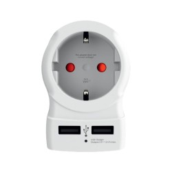 ADAPTOR ΣΟΥΚΟ ΣΕ 1 ΣΟΥΚΟ ΜΕ 2 USB ΦΟΡΤΙΣΗΣ 2400mA 1.500282 SKROSS