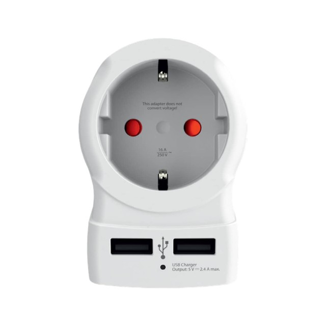 ADAPTOR ΣΟΥΚΟ ΣΕ 1 ΣΟΥΚΟ ΜΕ 2 USB ΦΟΡΤΙΣΗΣ 2400mA 1.500282 SKROSS