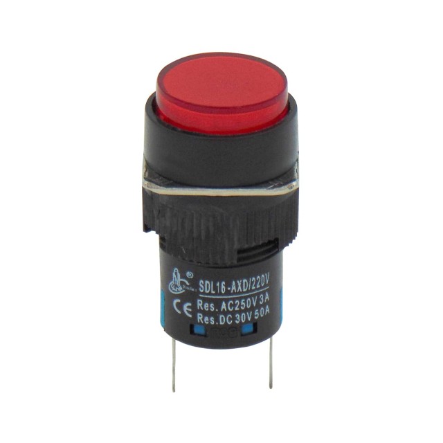 ΛΥΧΝΙΑ ΕΝΔΕΙΚΤΙΚΗ NEON Φ16 230VAC ΚΟΚΚΙΝΗ ΜΕ FASTON SDL16-AXD XND