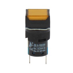 ΛΥΧΝΙΑ ΕΝΔΕΙΚΤΙΚΗ NEON Φ16 230VAC ΚΙΤΡΙΝΗ ΜΕ FASTON SDL16-FXD XND