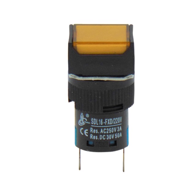 ΛΥΧΝΙΑ ΕΝΔΕΙΚΤΙΚΗ NEON Φ16 230VAC ΚΙΤΡΙΝΗ ΜΕ FASTON SDL16-FXD XND