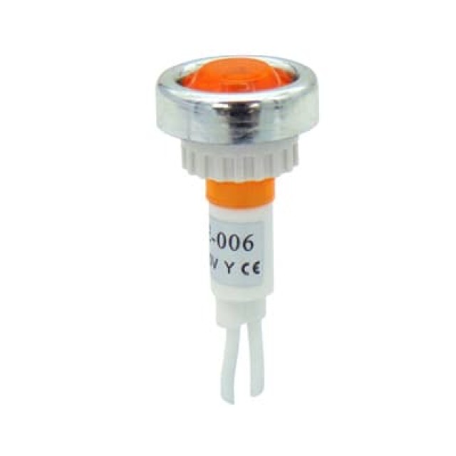 ΛΥΧΝΙΑ ΕΝΔΕΙΚΤΙΚΗ NEON Φ10 230VAC ΠΟΡΤΟΚΑΛΙ ΜΕ ΚΑΛΩΔΙΟ 17cm & ΔΙΑΚΟΣΜΗΤΙΚΟ ΔΑΚΤΥΛΙΔΙ AD22E-006 XND