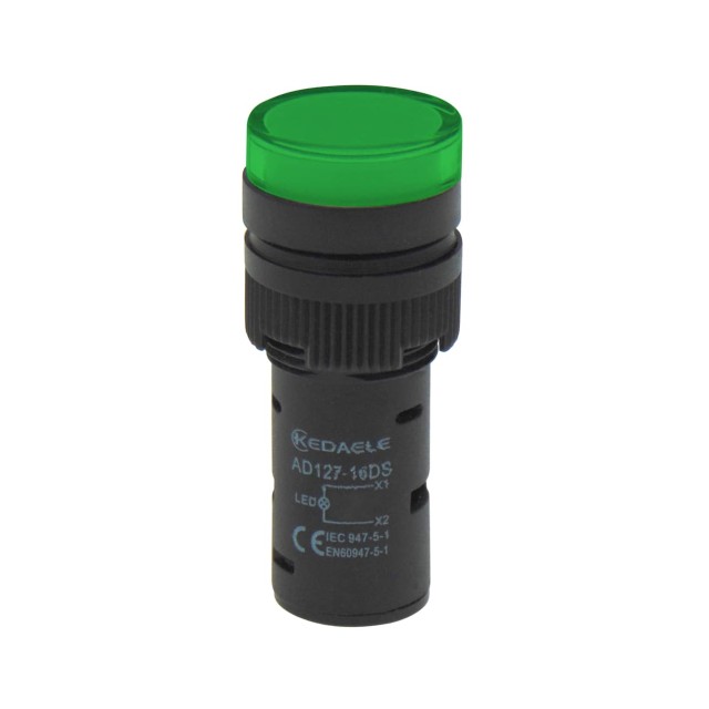ΛΥΧΝΙΑ ΕΝΔΕΙΚΤΙΚΗ LED Φ16 230VAC ΠΡΑΣΙΝΗ ΜΕ ΒΙΔΕΣ AD127-16DS KND