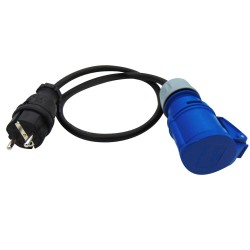 ADAPTOR ΒΙΟΜΗΧΑΝΙΚΟ ΘΗΛΥΚΟ 3P 16A ΜΕ ΚΑΛΩΔΙΟ ΣΕ ΣΟΥΚΟ ΑΡΣΕΝΙΚΟ 16A IP44 9009 PCE