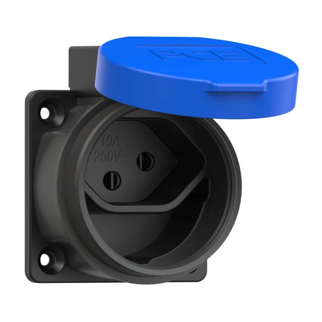 ΠΡΙΖΑ ΧΩΝΕΥΤΗ SWISS 3P 10A ΜΕ ΚΑΠΑΚΙ IP55 ΜΠΛΕ 1313-0bc PCE