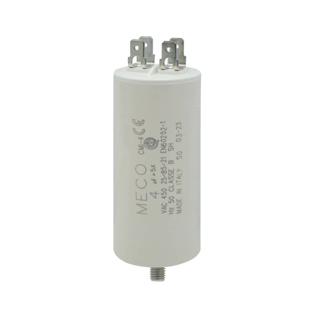 ΠΥΚΝΩΤΗΣ ΜΟΝΙΜΟΥ ΛΕΙΤΟΥΡΓΙΑΣ FASTON 4μF 450VAC MECO